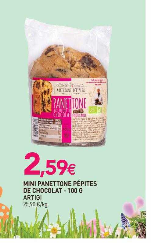 min panettone pépites de chocolat artigi - 100 g