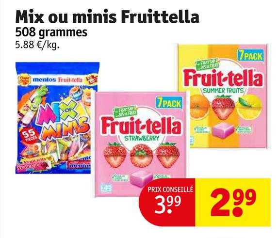 mix ou minis fruittella
