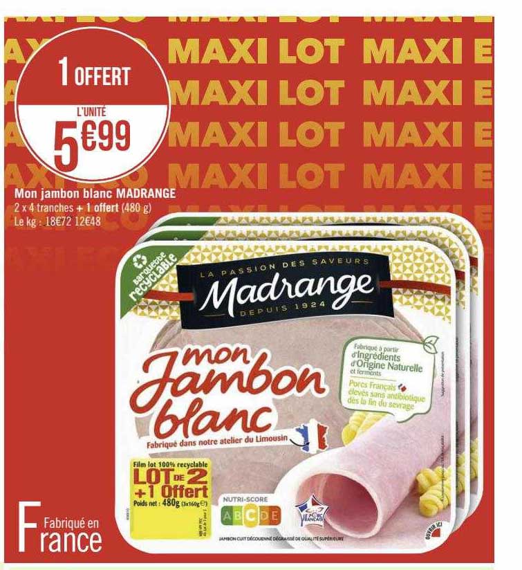 mon jambon blanc madrange