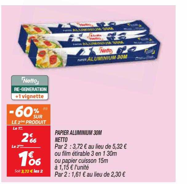 papier aluminium 30m netto