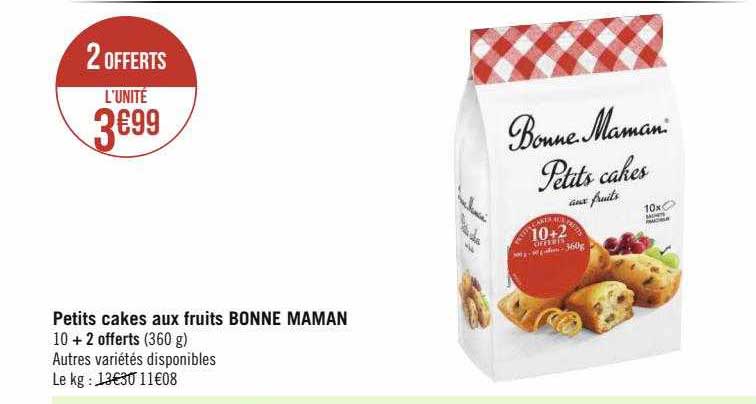 petits cakes aux fruits bonne maman