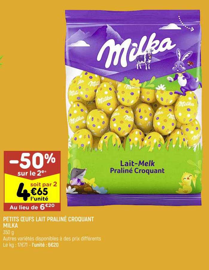Petits œufs Lait Praliné Croquant Milka