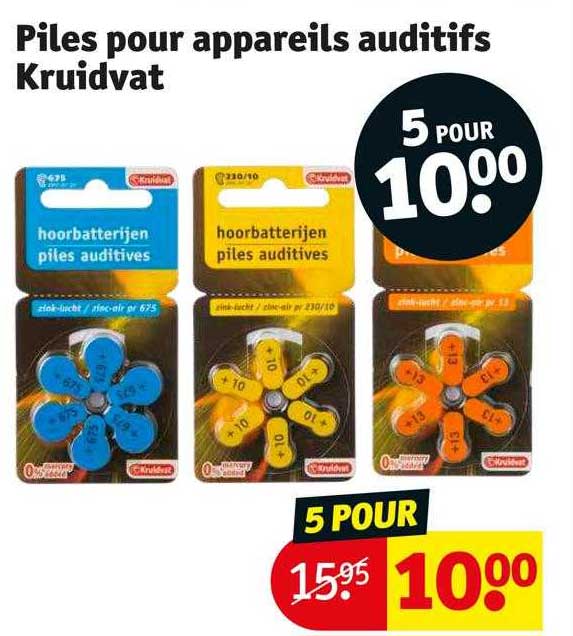 piles pour appareils auditifs kruidvat
