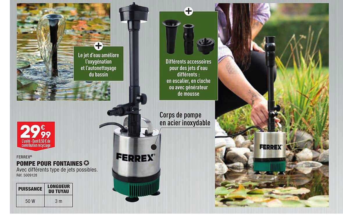 pompe pour fontaines ferrex