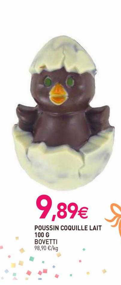poussin coquille lait bovetti 100 g