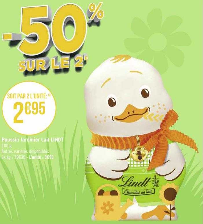 poussin jardinier lait lindt
