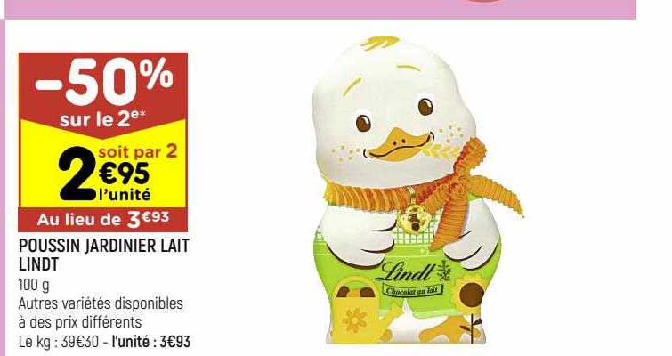 poussin jardinier lait lindt