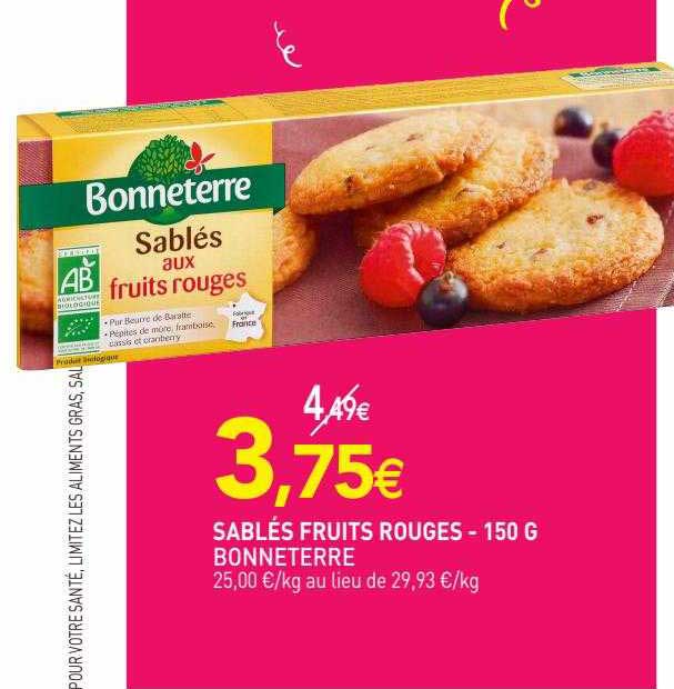 sablés fruits rouges bonne terre - 150 g