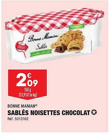sablés noisettes chocolat bonne maman