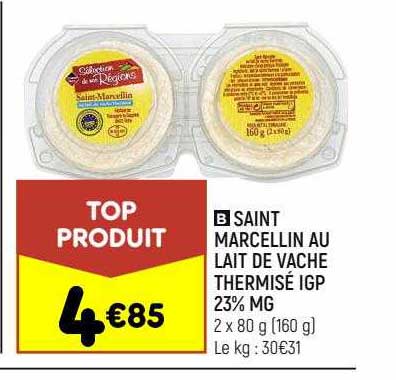 saint marcellin au lait de vache thermisé igp 23% mg