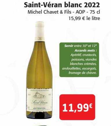 saint-véran blanc 2022 michel chavet & fils - aop
