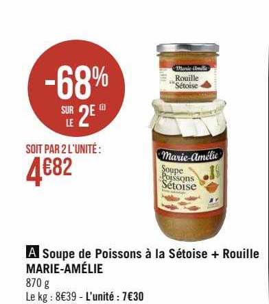 soupe de poissons à la sétoise + rouille marie-amélie