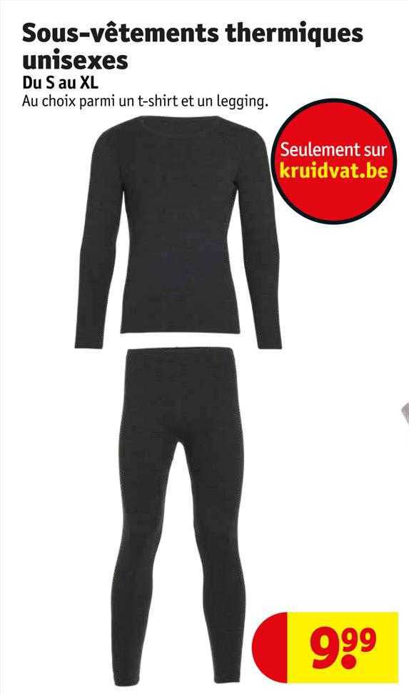 sous-vêtements thermigues unisexes
