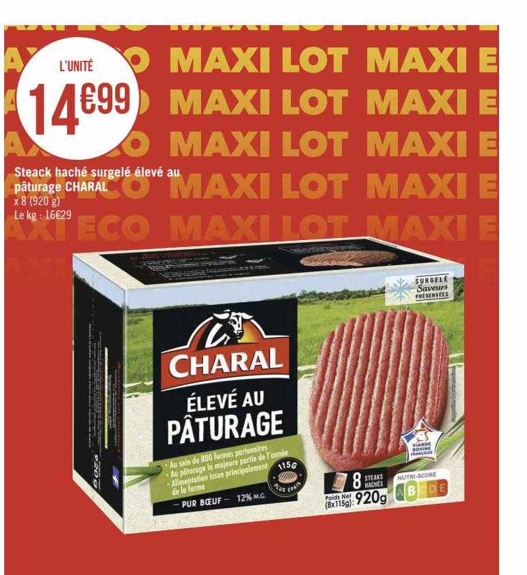 Steak Haché Surgelé élevé Au Pâturage Charal