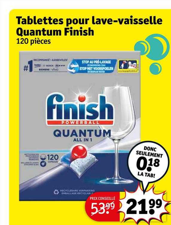tablettes pour lave-vaisselle quantum finish
