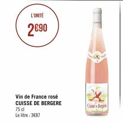 vin de france rosé cuisse de bergère