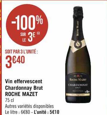vin effervescent chardonnay brut roche mazet
