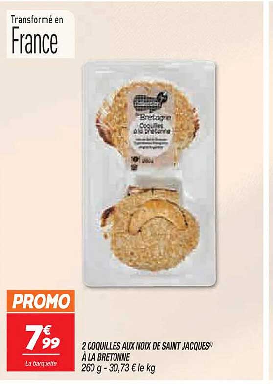 2 coquilles aux noix de saint jacques à la bretonne
