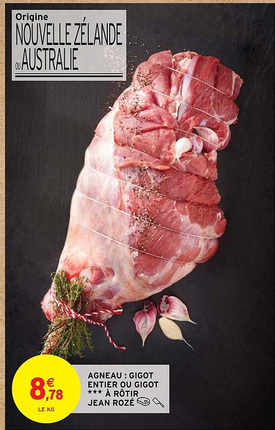 agneau : gigot entier ou gigot***à rôtir jean rozé