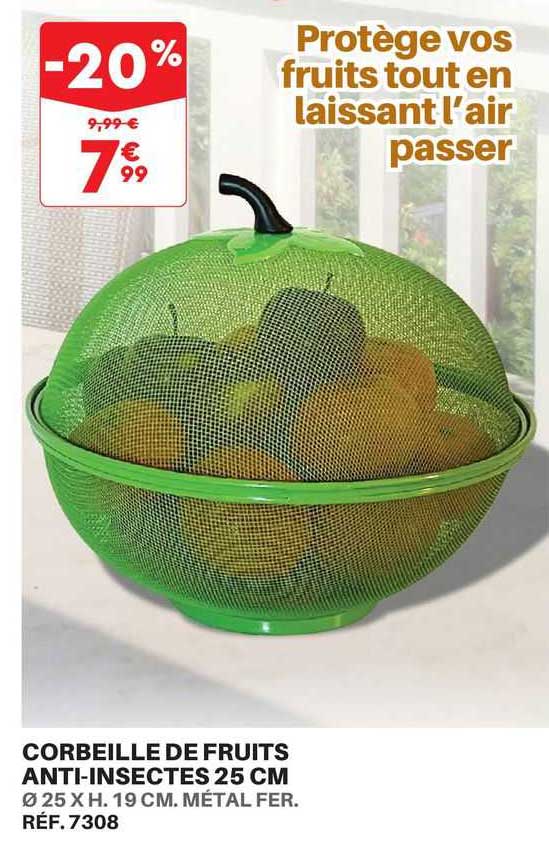 corbeille de fruits anti-insectes 25 cm
