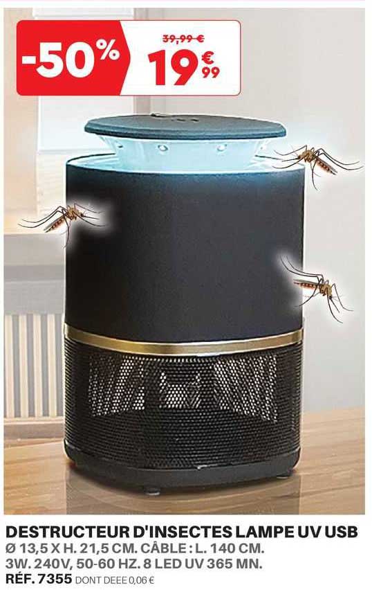 destructeur d'insectes lampe uv usb