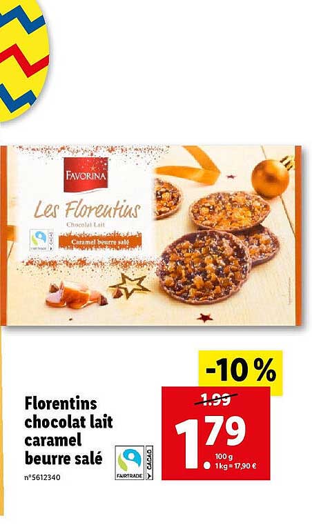 Florentins Chocolat Lait Caramel Beurre Salé Favorina