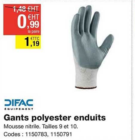 gants polyester enduits difac