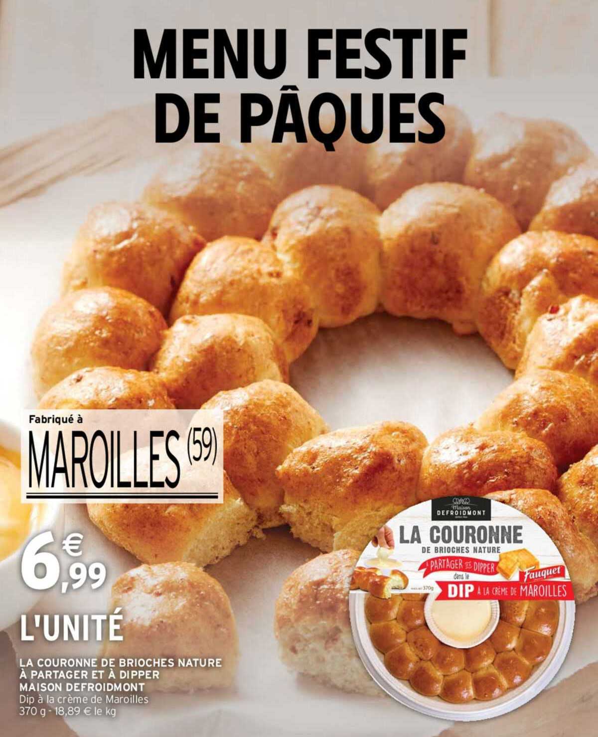 la couronne de brioches nature à partager et à dipper maison défroidmont