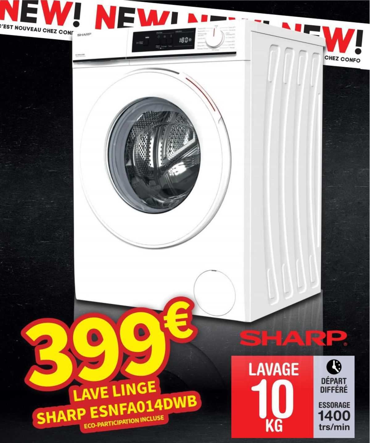 lave linge sharp esnfa014dwb