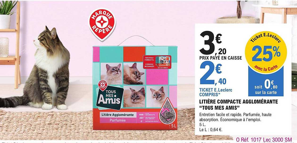 litière compacte agglomérante "tous mes amis"