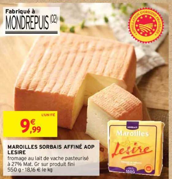 Maroilles Sorbais Affiné Aop Lesire