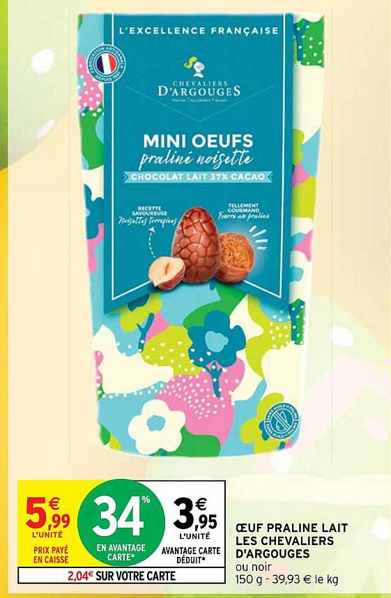 œuf praliné lait les chevaliers d'argouges