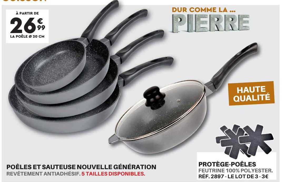 poêles et sauteuse nouvelle génération, protège-poêles