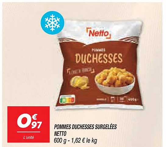pommes duchesses surgelées netto