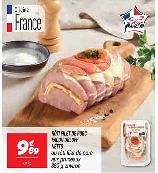rôti filet de porc façon orloff netto