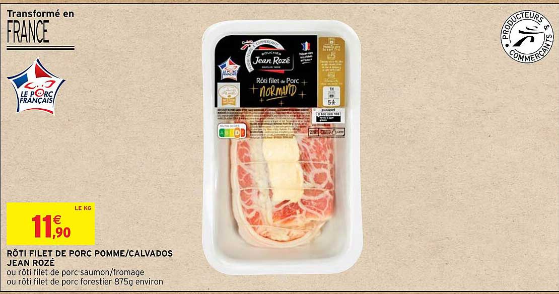 rôti filet de porc pomme/calvados jean rozé
