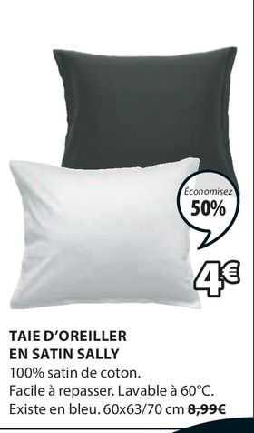 taie d'oreiller en satin sally