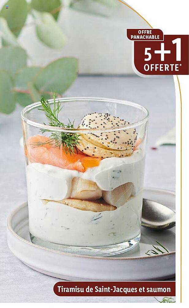 tiramisu de saint-jacques et saumon