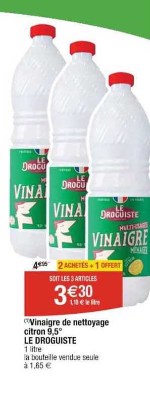 vinaigre de nettoyage citron 9,5° le droguiste