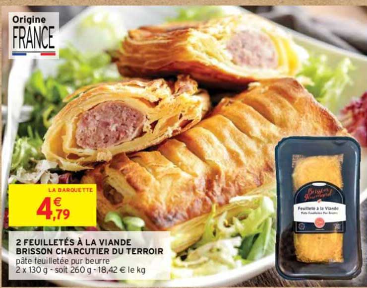 2 Feuillettés à La Viande Brisson Charcutier Du Terroir