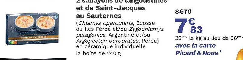 2 Sabayons De Langoustines Et De Saint-jacques Au Sauternes