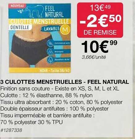 3 culottes menstruelles - feel natural