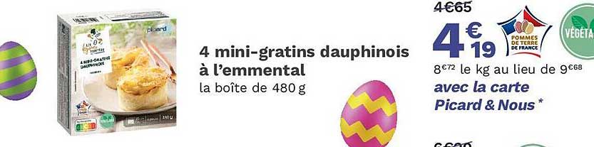 4 mini-gratins dauphinois à l'emmental