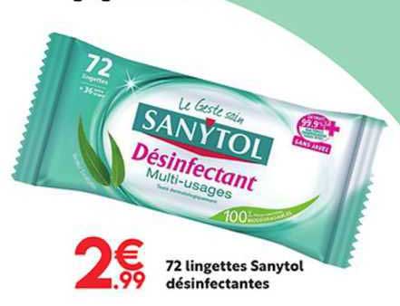 72 Lingettes Sanytol Désinfectantes