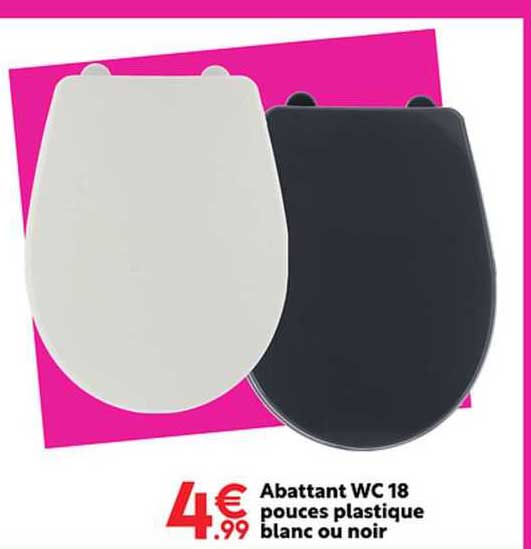 abattant wc 18 pouces plastique blanc ou noir
