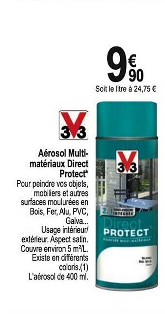 aérosol multimatériaux direct protect v33