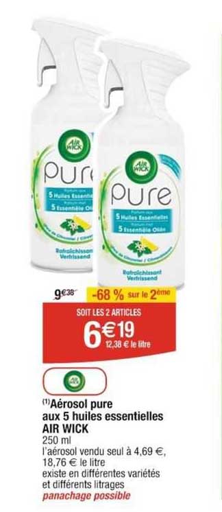 aérosol pure aux 5 huiles essentielles air wick