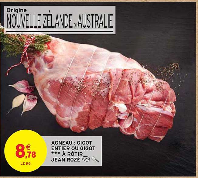 agneau : gigot entier ou gigot***à rôtir jean rozé