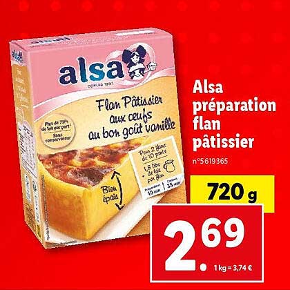 Alsa Préparation Flan Pâtissier