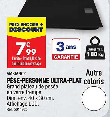 ambiano pèse-personne ultra-plat